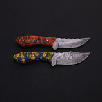 Damascus Skinner Knife Set