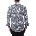 Deano Button-Up // Graphic Abstract Print // Black + White (S)