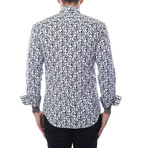 Nene Button-Up // Graphic Abstract Print // Black + White (XL)