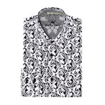 Nene Button-Up // Graphic Abstract Print // Black + White (XL)