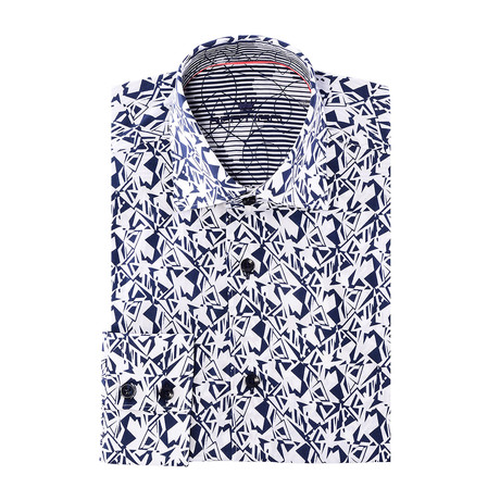 Nene Button-Up // Graphic Abstract Print // Navy + White (S)