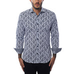 Nene Button-Up // Graphic Abstract Print // Navy + White (S)
