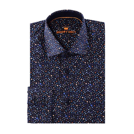 Paco Button-Up // Striped Circle Print // Navy Multicolor (S)