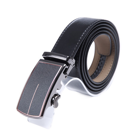 AutoMADtic All Size Leather Belt // Black + Brushed Rose Gold Buckle - Mad Style - Touch of Modern