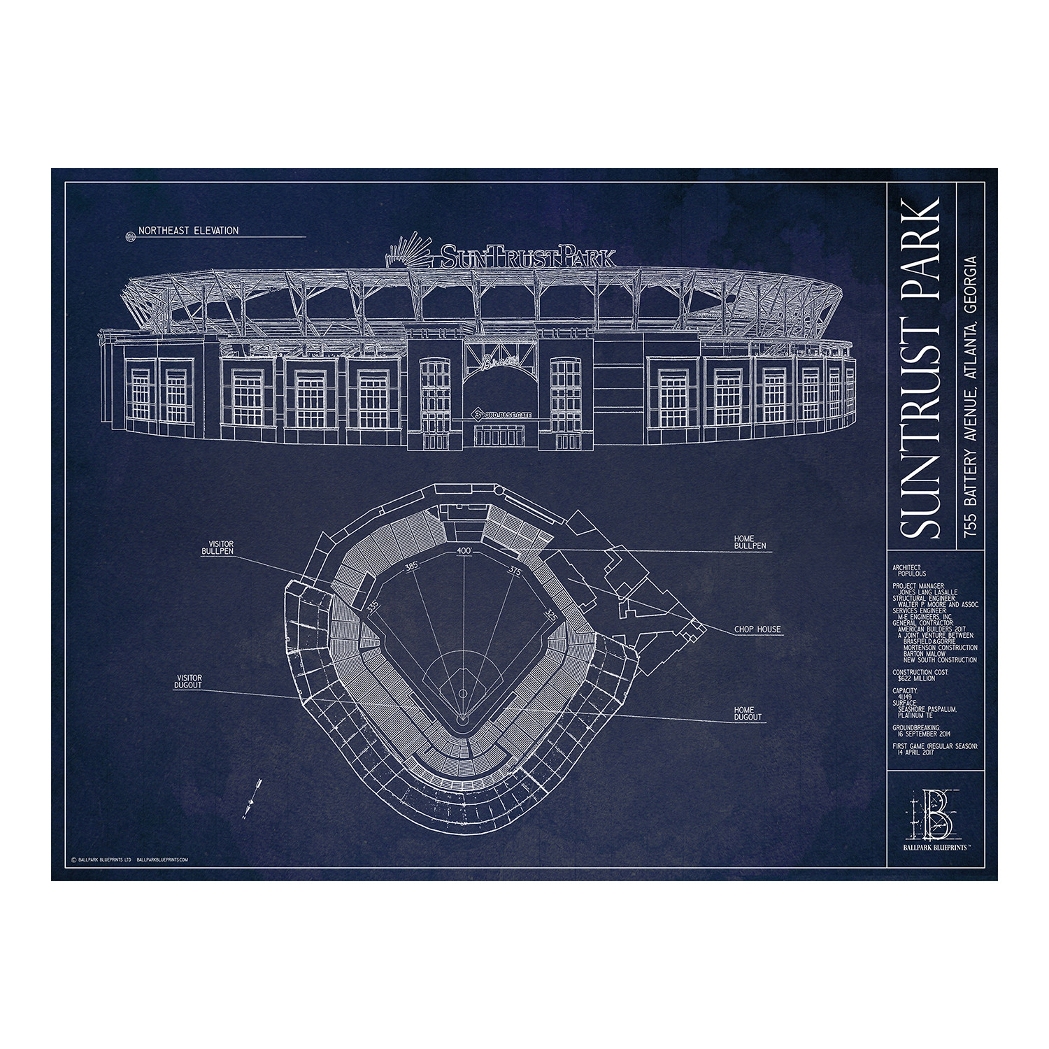 Suntrust Park // Atlanta Braves - Ballpark Blueprints - Touch of Modern