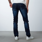 Faded Moto Jeans // Dark Blue (36WX32L)