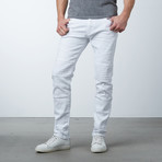 Quilted Moto Jeans // White (38WX32L)