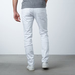 Quilted Moto Jeans // White (32WX32L)