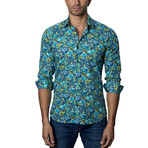 Chandler Long Sleeve Shirt // Black + Turquoise (S)