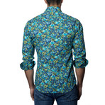 Chandler Long Sleeve Shirt // Black + Turquoise (S)