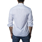 Woven Button-Up // White + Sky (M)