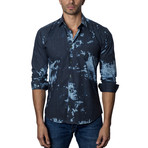 Woven Button-Up V // Navy (S)