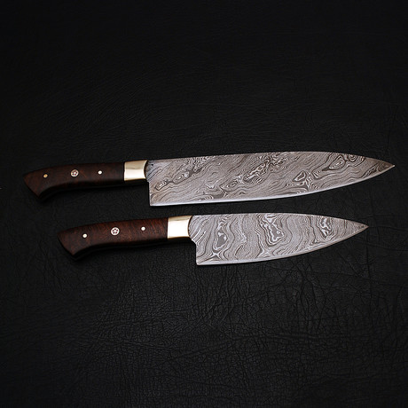 Damascus Chef Knife Set // 2 Piece // 9181