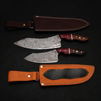 Damascus Chef Knife Set // 2 Piece // 9185