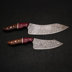 Damascus Chef Knife Set // 2 Piece // 9185