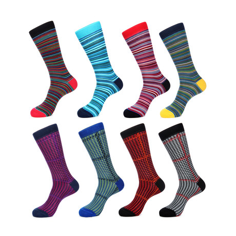 8 Pack Mercerized Socks Pack // Multi Color (Multi Color)