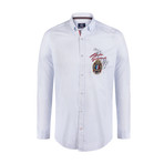 Dale Button Down Shirt // White + Blue Stripe (S)