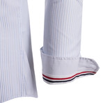 Dale Button Down Shirt // White + Blue Stripe (M)