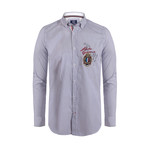 Hamzah Button Down Shirt // Navy + White Stripe (3XL)