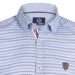 Baran Button Down Shirt // Navy Multi Stripe (L)