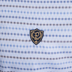 Baran Button Down Shirt // Navy Multi Stripe (S)