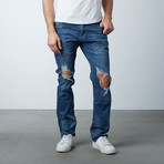 Blown Out Knee Jean // Medium Blue (38WX32L)