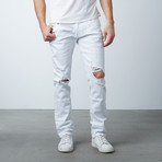 Blown Out Knee Jeans // White (34WX32L)