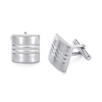 Triple Grooved Square Cuff Links