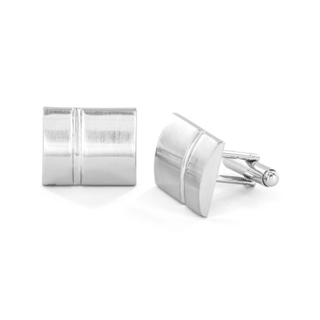 Grooved Rectangle Cuff Links