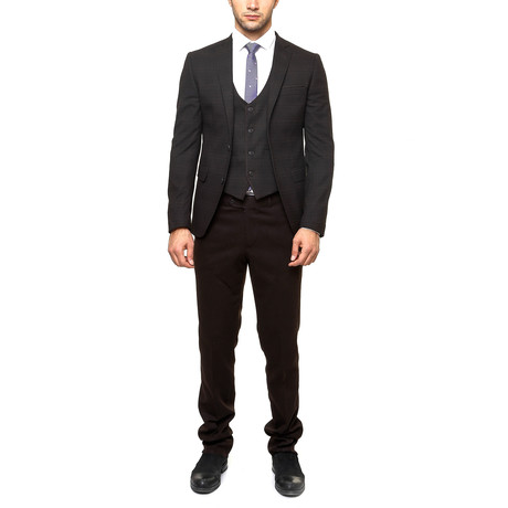 Houston 3-Piece Slim-Fit Suit // Brown (US: 44R)