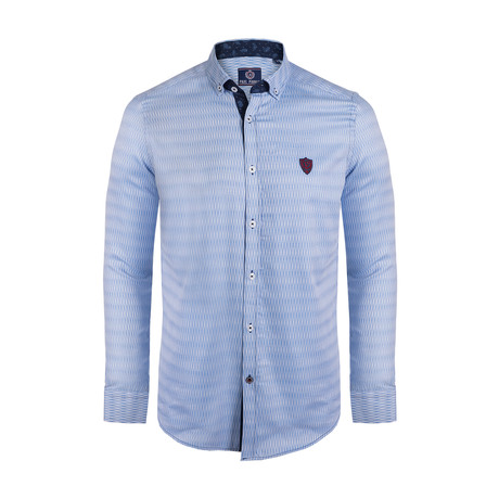Brookes Button Down Shirt // Blue Stripe (S)
