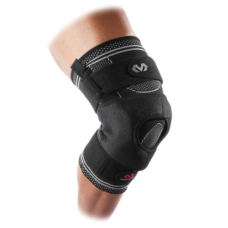Elite Engineered Elastic Knee Brace W/ Wrap + Hinges // Black (XS)