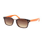 Metal Bridge Thick Rim Rectangular Retro Classic // Tortoise + Orange