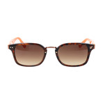 Metal Bridge Thick Rim Rectangular Retro Classic // Tortoise + Orange