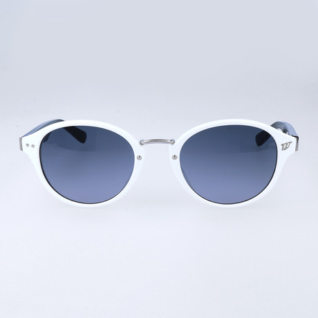 Hector Rounded Sunglasses // White + Black