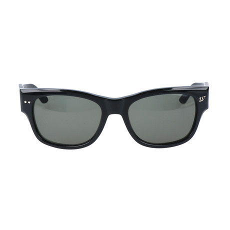 Yuri Thick Framed Sunglasses // Black + Grey