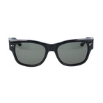 Yuri Thick Framed Sunglasses // Black + Grey
