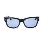 Yuri Thick Framed Sunglasses // Black + Blue