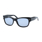 Yuri Thick Framed Sunglasses // Black + Blue