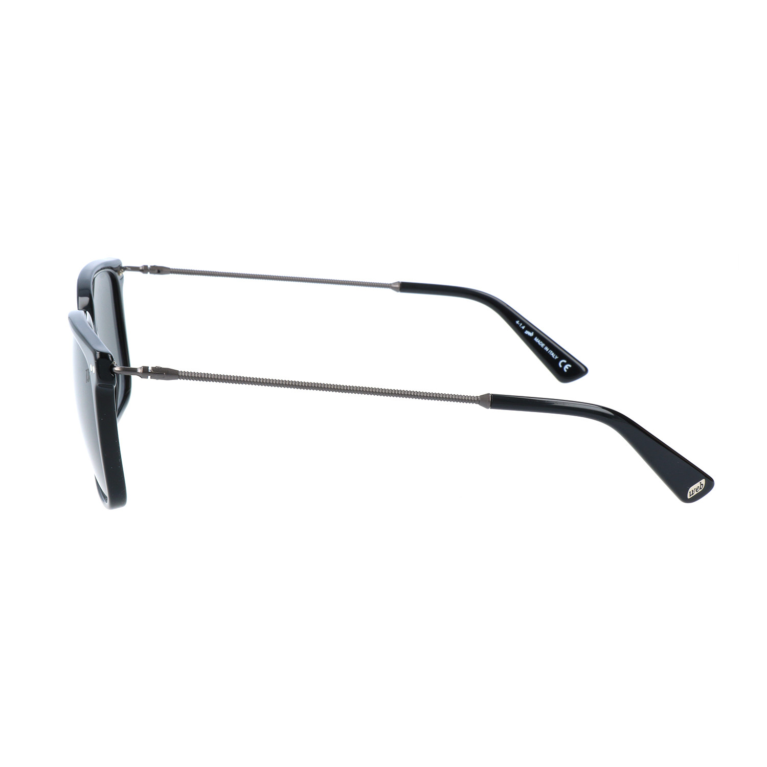 Kelling Skinny Framed Sunglasses // Black + Silver - Web Sunglasses ...