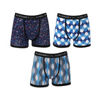 Flame Moisture Wicking Boxer Brief // Blue // Pack of 3 (M)