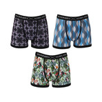 Factor Moisture Wicking Boxer Brief // Black + Blue + Green // Pack of 3 (S)