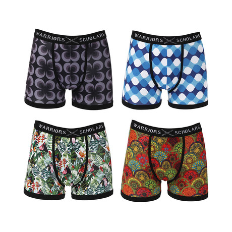 Sentry Moisture Wicking Boxer Brief // Black + Blue + Green + Red // Pack of 4 (S)