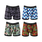 Sentry Moisture Wicking Boxer Brief // Black + Blue + Green + Red // Pack of 4 (2XL)
