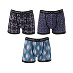 Falcon Moisture Wicking Boxer Brief // Blue + Black // Pack of 3 (XL)