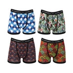 Hawk Moisture Wicking Boxer Brief // Blue + Green + Red // Pack of 4 (2XL)