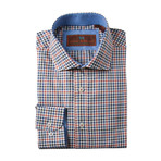 Spread Collar Button-Up Shirt // Black + Navy + Tobacco (XL)