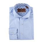 Cotton Button-Up Shirt // Blue + White Grid (2XL)