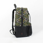 Aliosha Printed Canvas + Leather Loubi Jungle Backpack