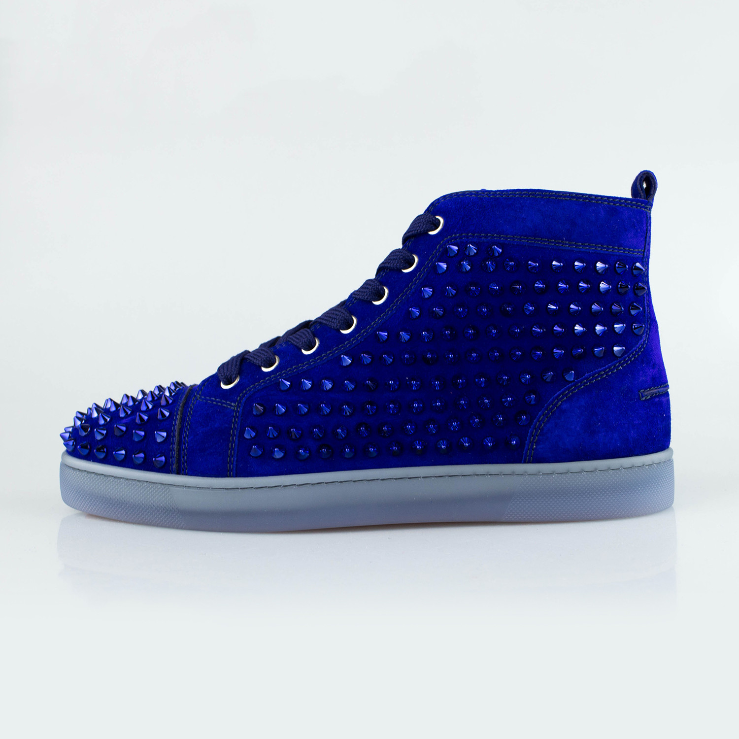 Christian Louboutin // Blue Suede Louis Colombe Spike Sneakers (US: 6 ...